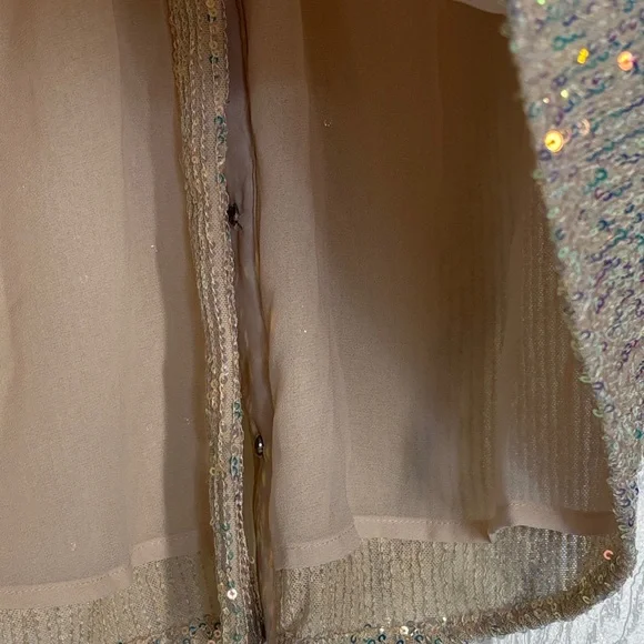 Sequin Embellished Crop Shirt - Blush - Picture 14 of 16
